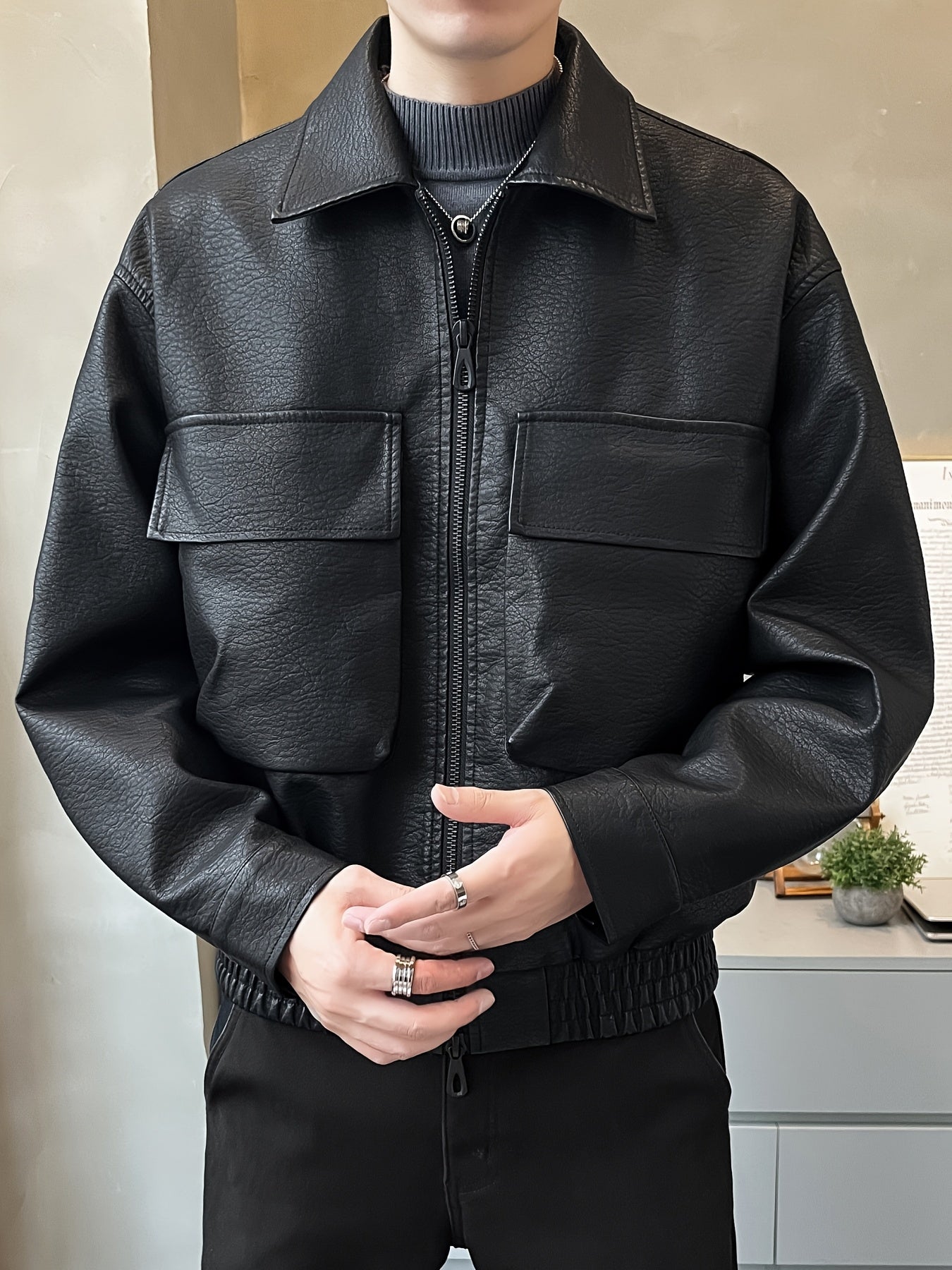 Saint Soul Men's Faux Leather Jacket