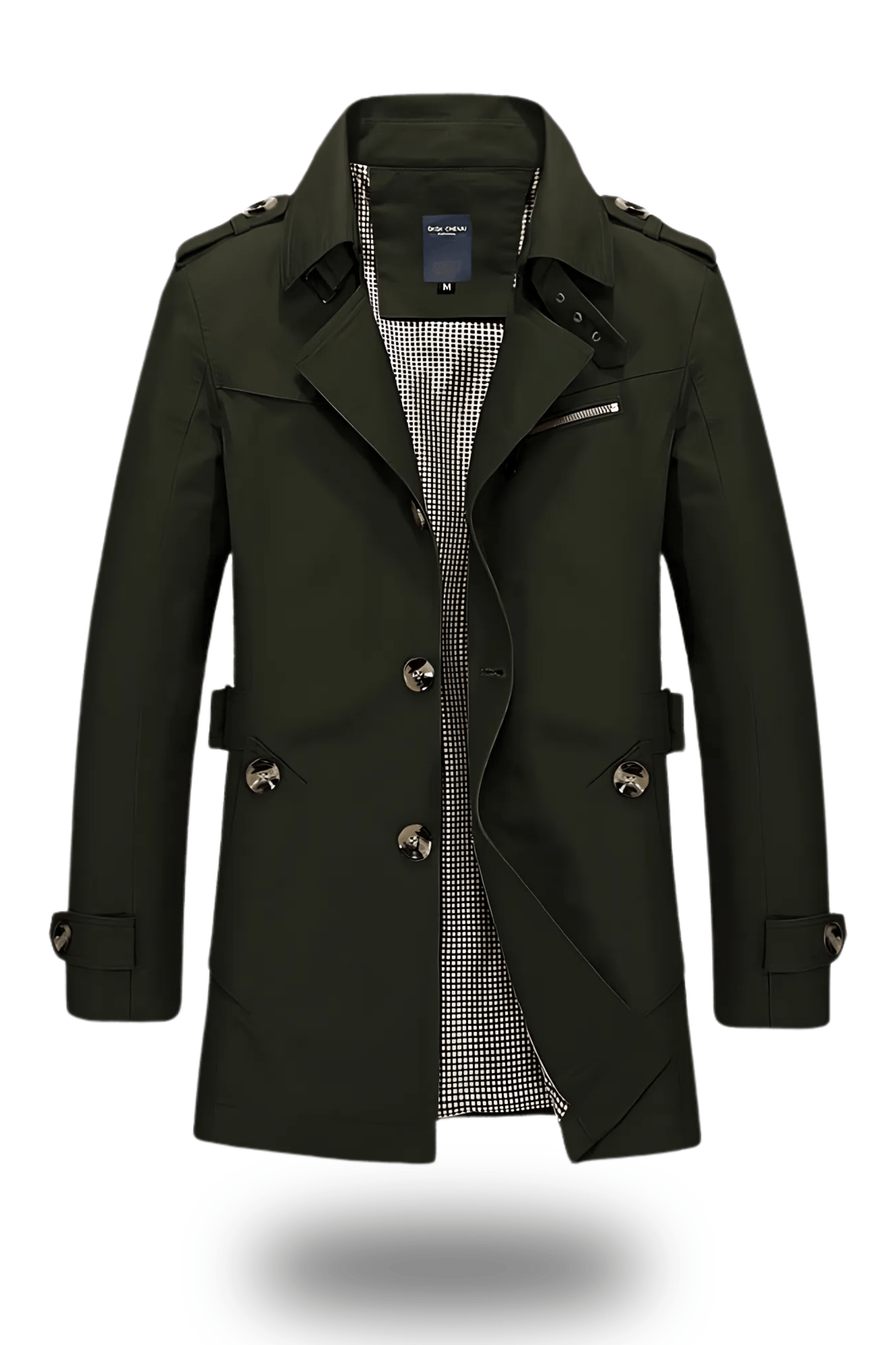 Heritage Elegance Trench Coat with Folded Collar