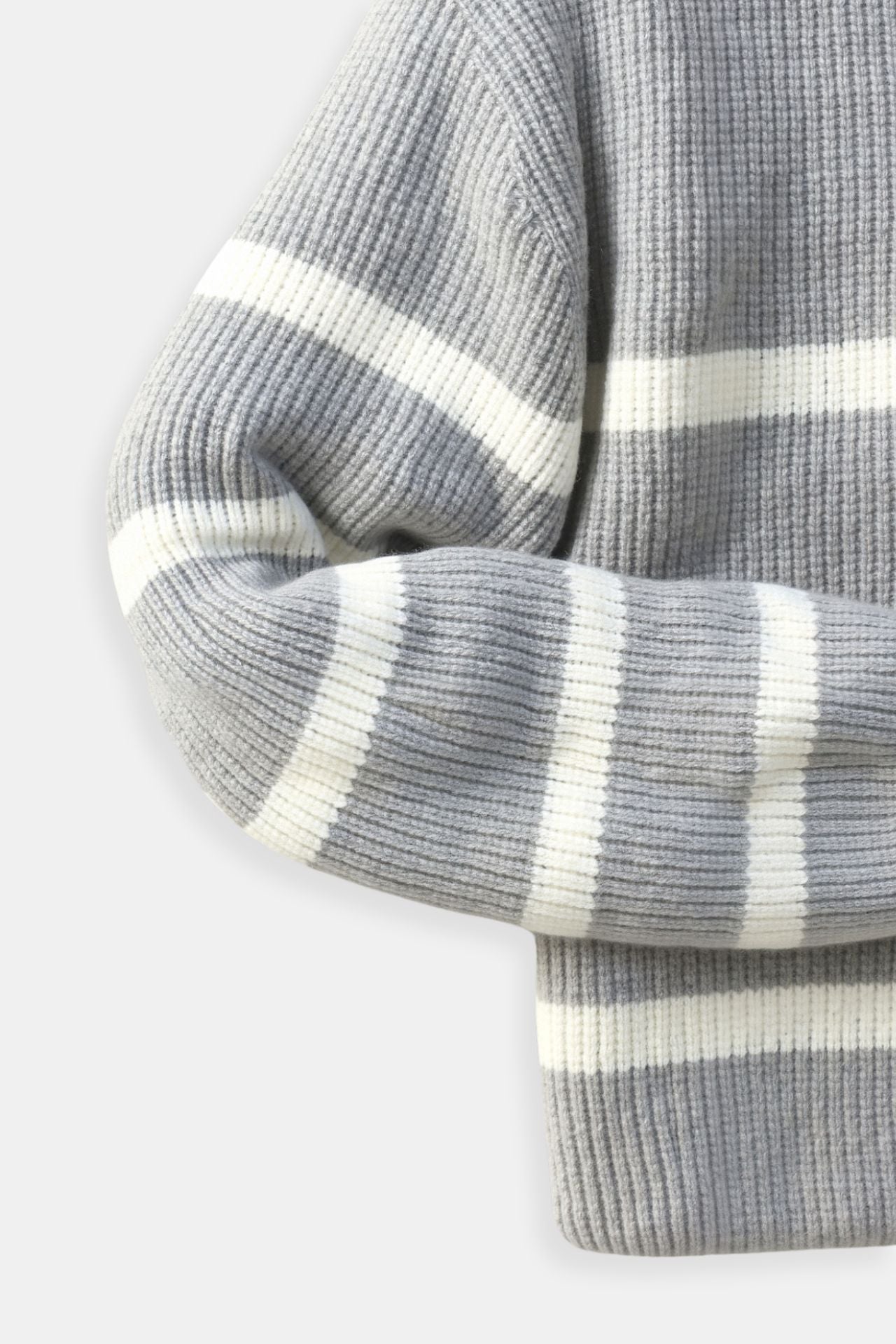 Avery & Co Striped Wool Blend Zip Sweater