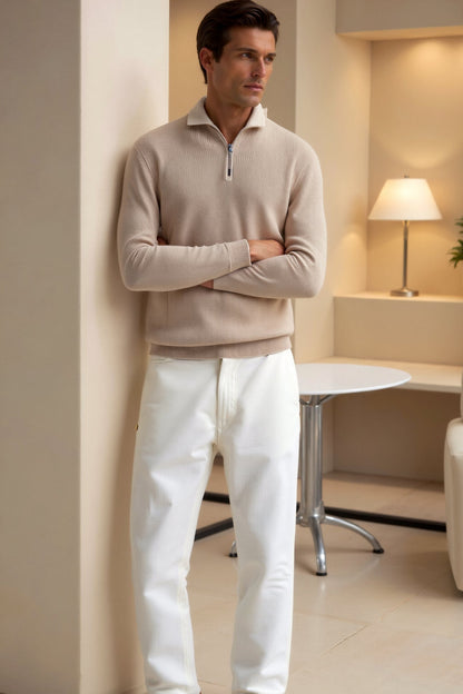 Averyton Classic Knitted Wool Zip Sweater