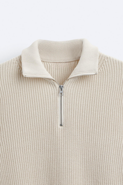 Averyton Classic Knitted Wool Zip Sweater