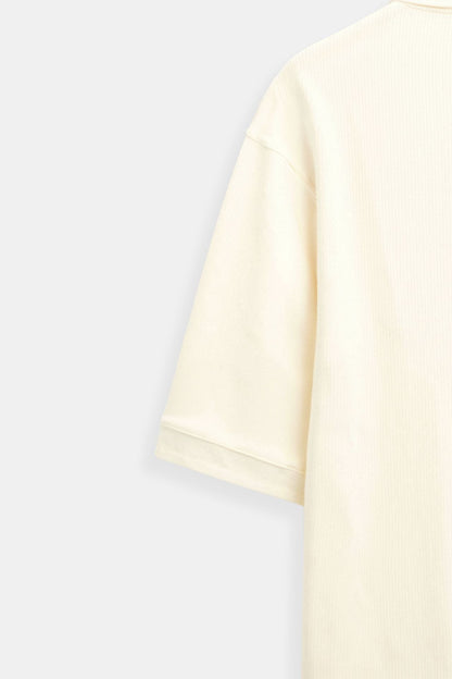 The Harrington Estate Wool Polo T-shirt with Texture