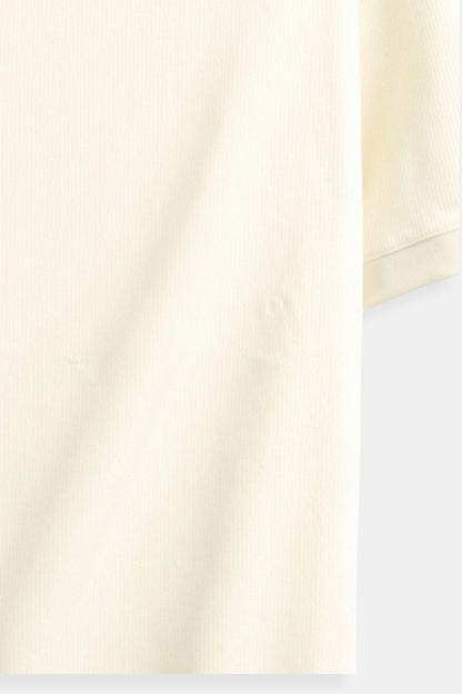 The Harrington Estate Wool Polo T-shirt with Texture