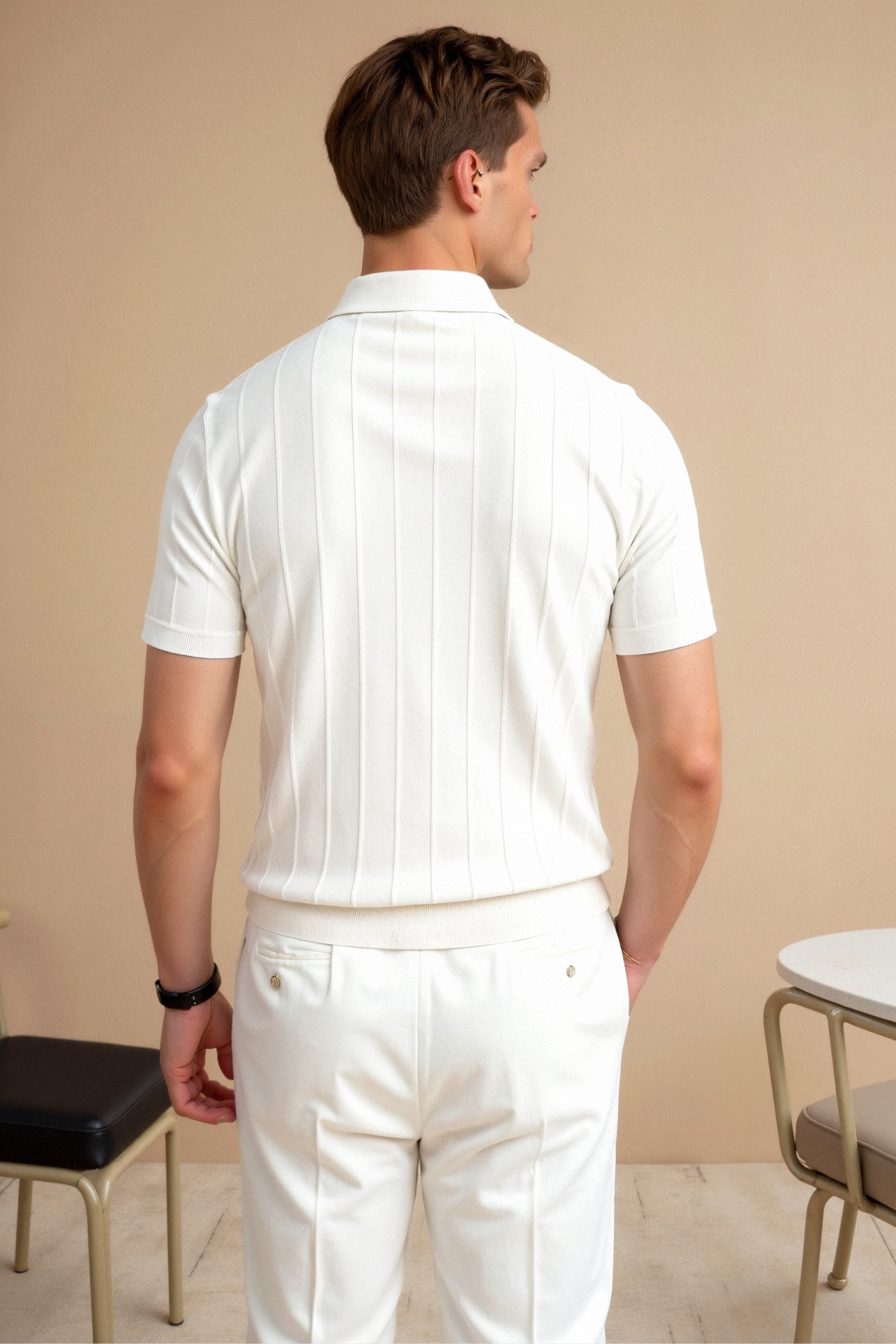 A Verry Nice Aesthetic Old Money Title That Sounds Really Professional En Fits In To The Store Saint Soul Polo with Vertical Stripe and Chic Appearance