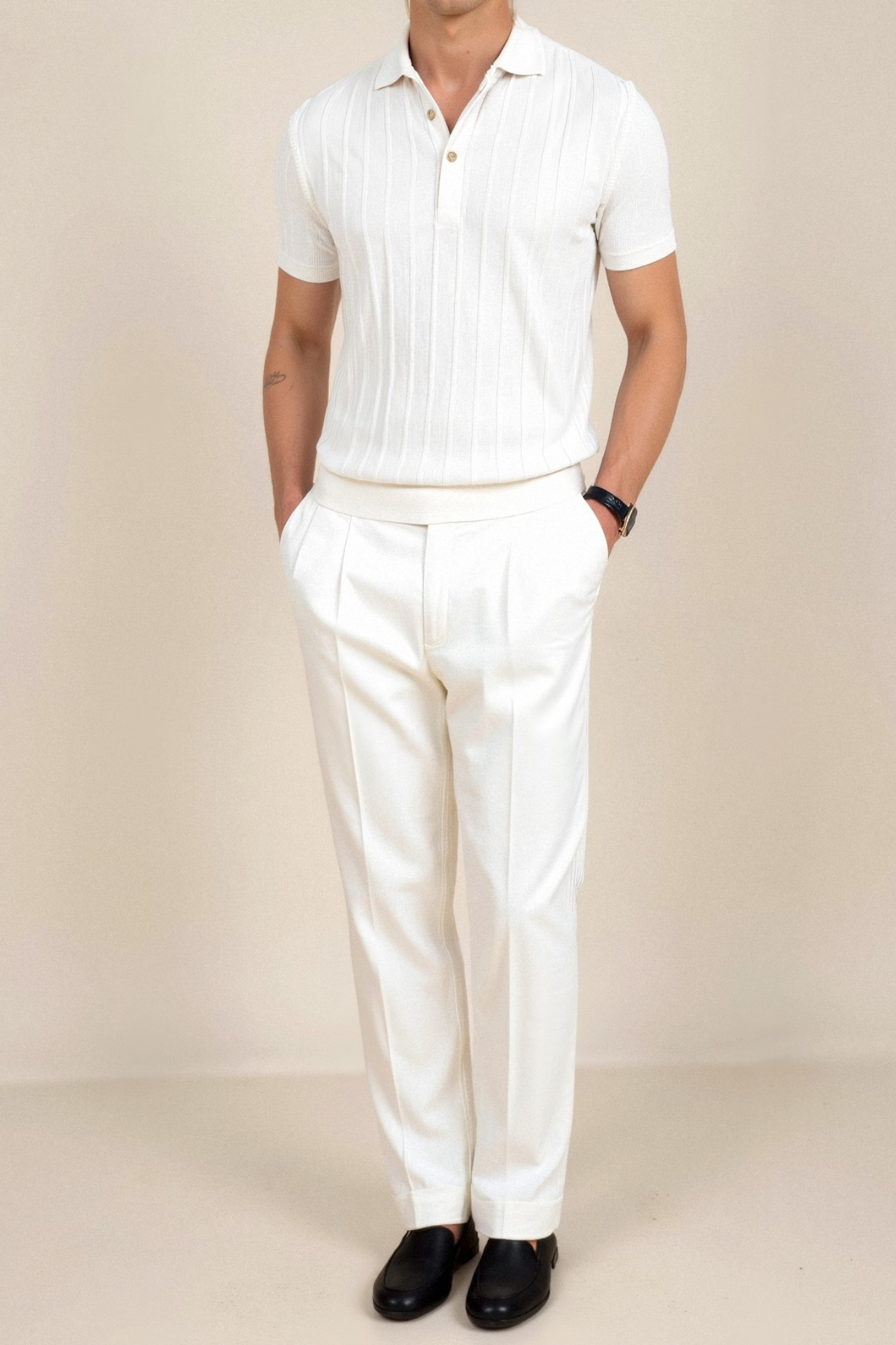 A Verry Nice Aesthetic Old Money Title That Sounds Really Professional En Fits In To The Store Saint Soul Polo with Vertical Stripe and Chic Appearance