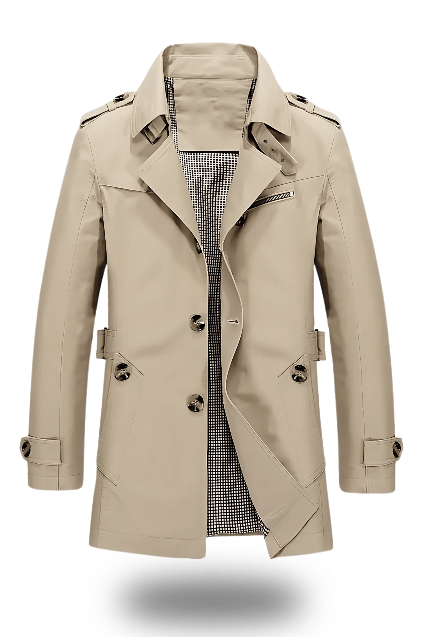 Heritage Elegance Trench Coat with Folded Collar
