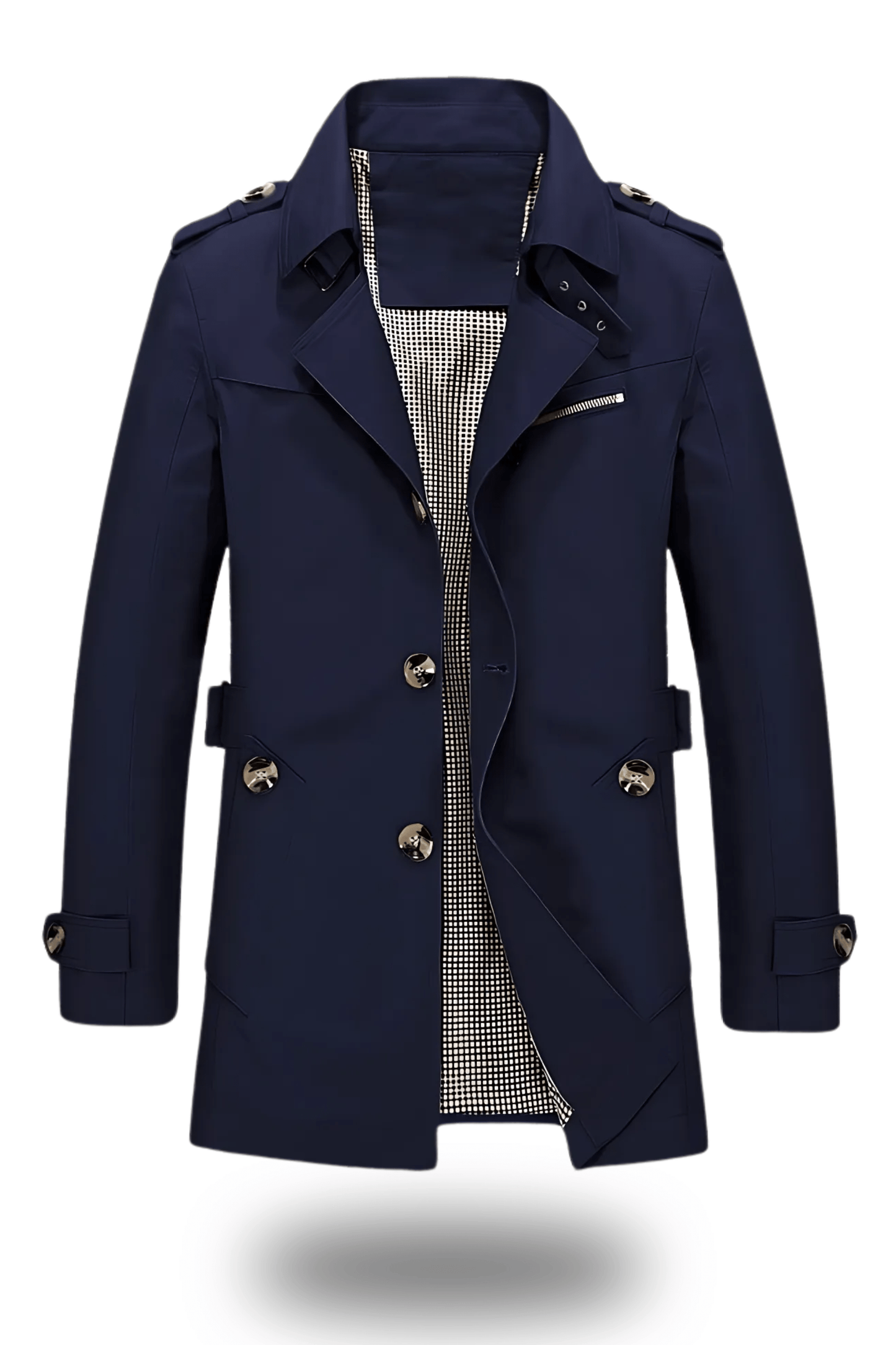 Heritage Elegance Trench Coat with Folded Collar