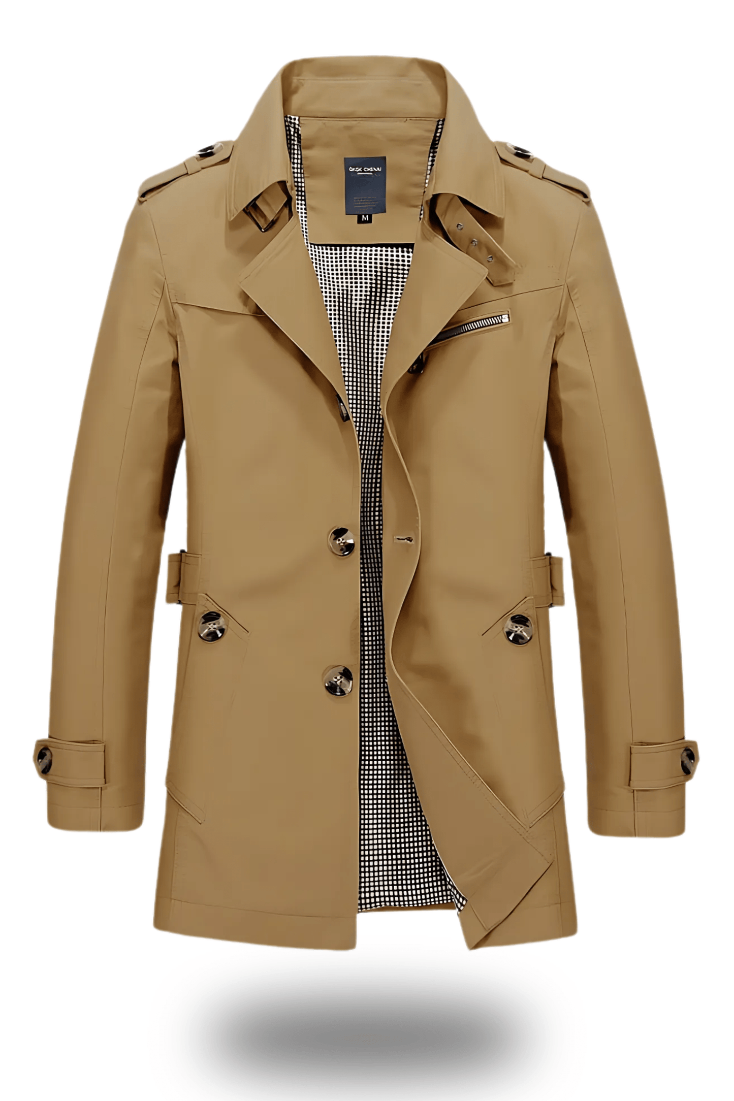Heritage Elegance Trench Coat with Folded Collar